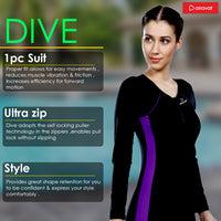 Airavat Dive 5004 Women's Full Body Swimsuit – Modest Long Sleeve Swimwear for Training, Pool, Beach, Water Aerobics & Sports Use - Best Price online Prokicksports.com