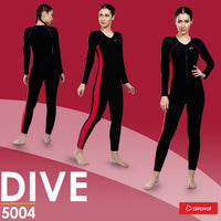 Airavat Dive 5004 Women's Full Body Swimsuit – Modest Long Sleeve Swimwear for Training, Pool, Beach, Water Aerobics & Sports Use