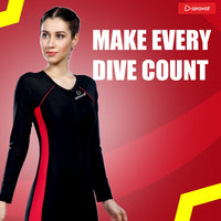 Airavat Dive 5004 Women's Full Body Swimsuit – Modest Long Sleeve Swimwear for Training, Pool, Beach, Water Aerobics & Sports Use