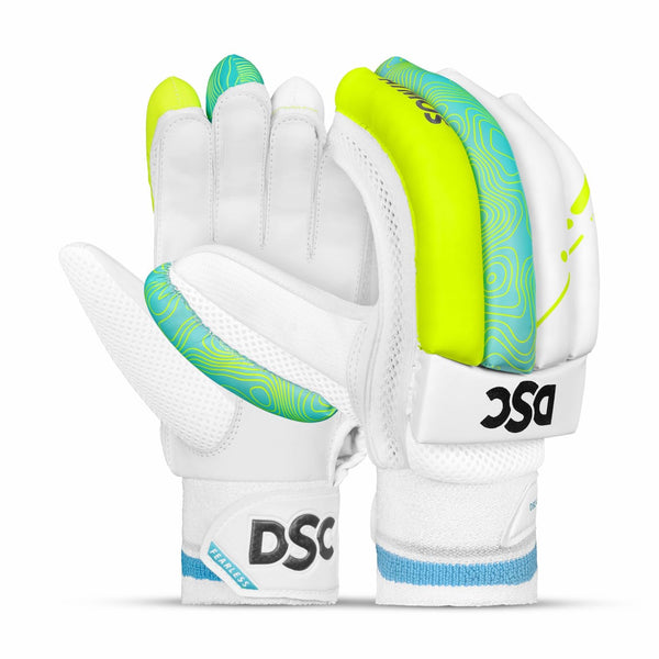 DSC Atmos Left Hand Batting Gloves for Men – Green Lemon Color, Lightweight Cricket Gloves with Superior Grip, Comfort and Hand Protection