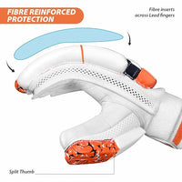 DSC Motion Right-Hand Batting Gloves, Orange/White – Premium Comfort & Protection for Young Cricketers - Best Price online Prokicksports.com