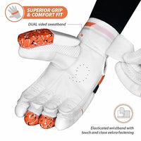 DSC Motion Right-Hand Batting Gloves, Orange/White – Premium Comfort & Protection for Young Cricketers - Best Price online Prokicksports.com