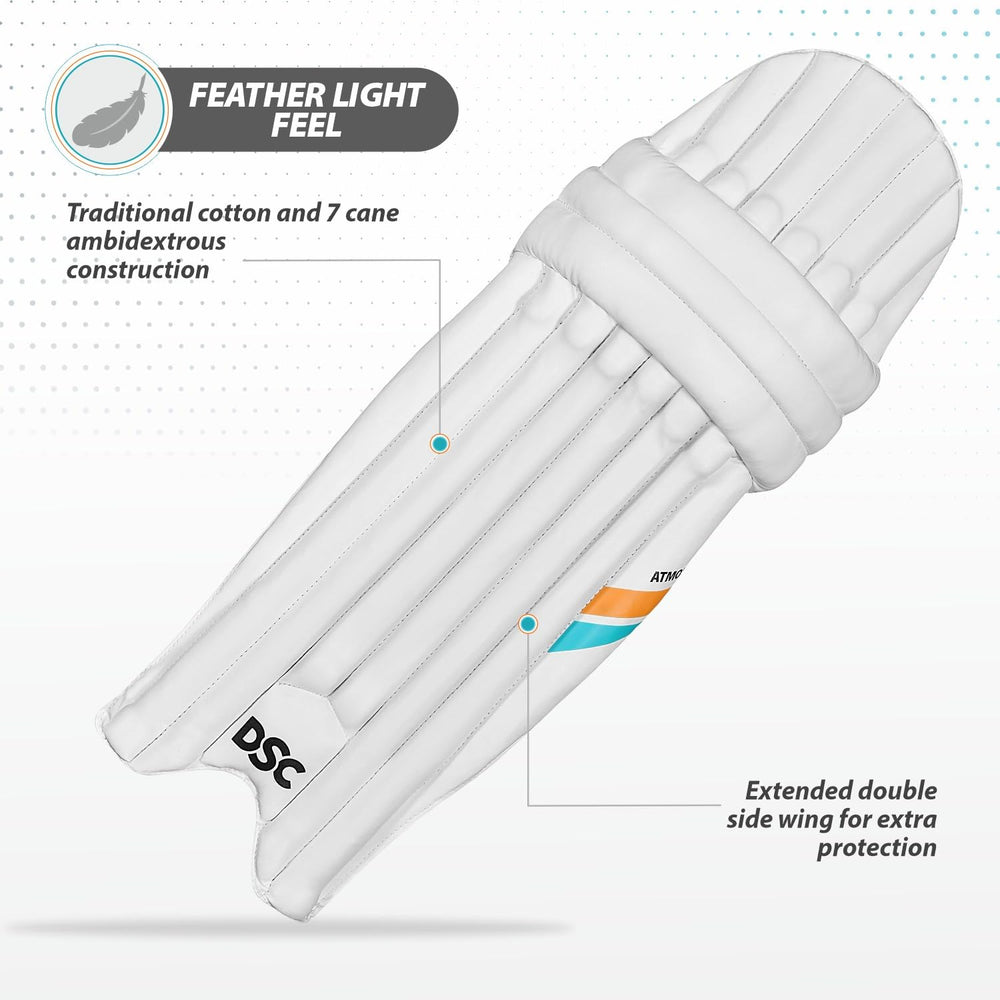 DSC Atmos Ambi Cricket Batting Legguard | Lightweight & Durable Protection | Ambidextrous Design for Young Players - Best Price online Prokicksports.com