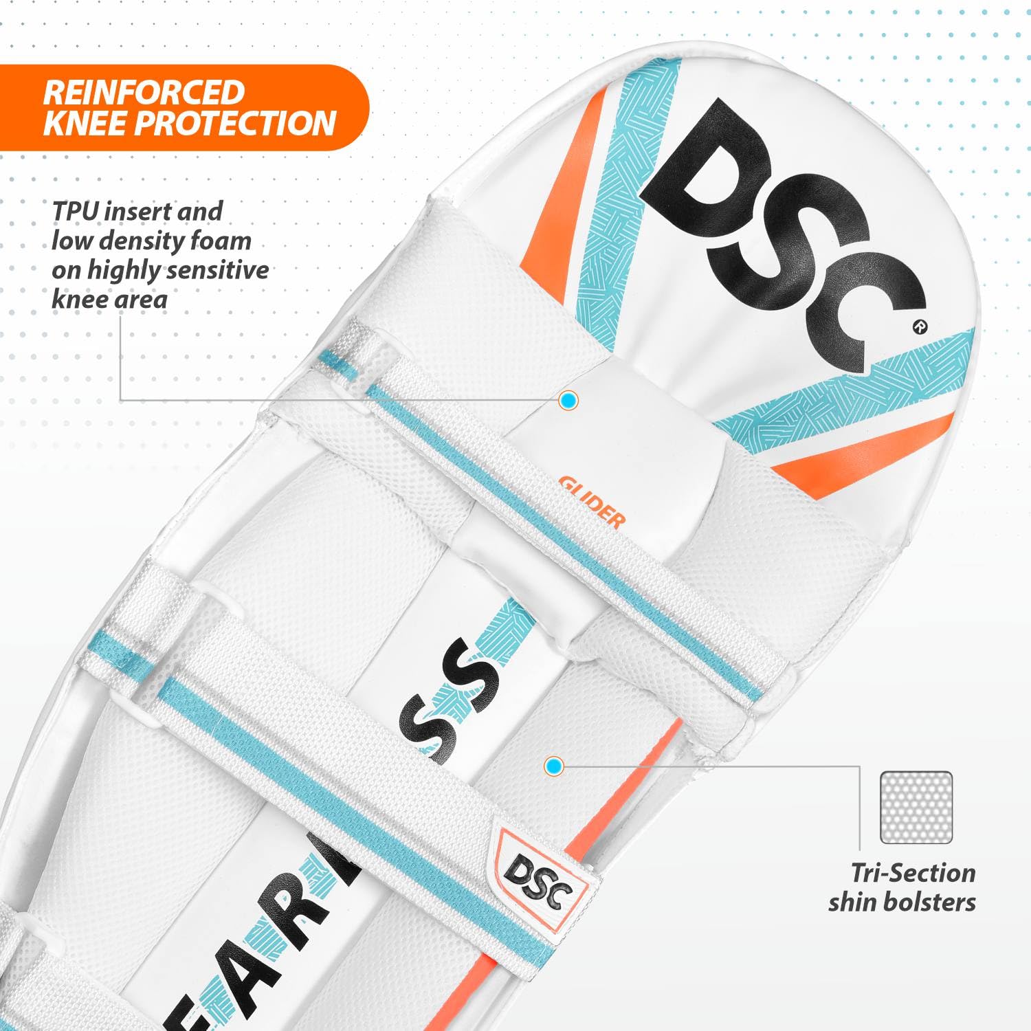 DSC Glider Cricket Batting Legguard | Men's Right-Handed | Lightweight & Durable Cricket Pads - Best Price online Prokicksports.com