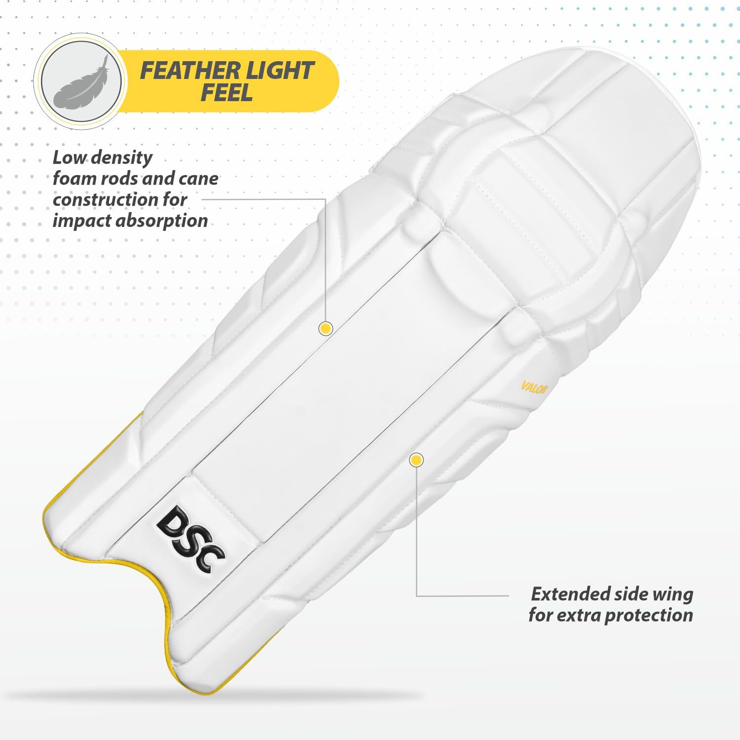DSC Valor Ambi Cricket Batting Legguard | Mens/Adult | Ambidextrous Design for Ultimate Comfort & Protection - Best Price online Prokicksports.com