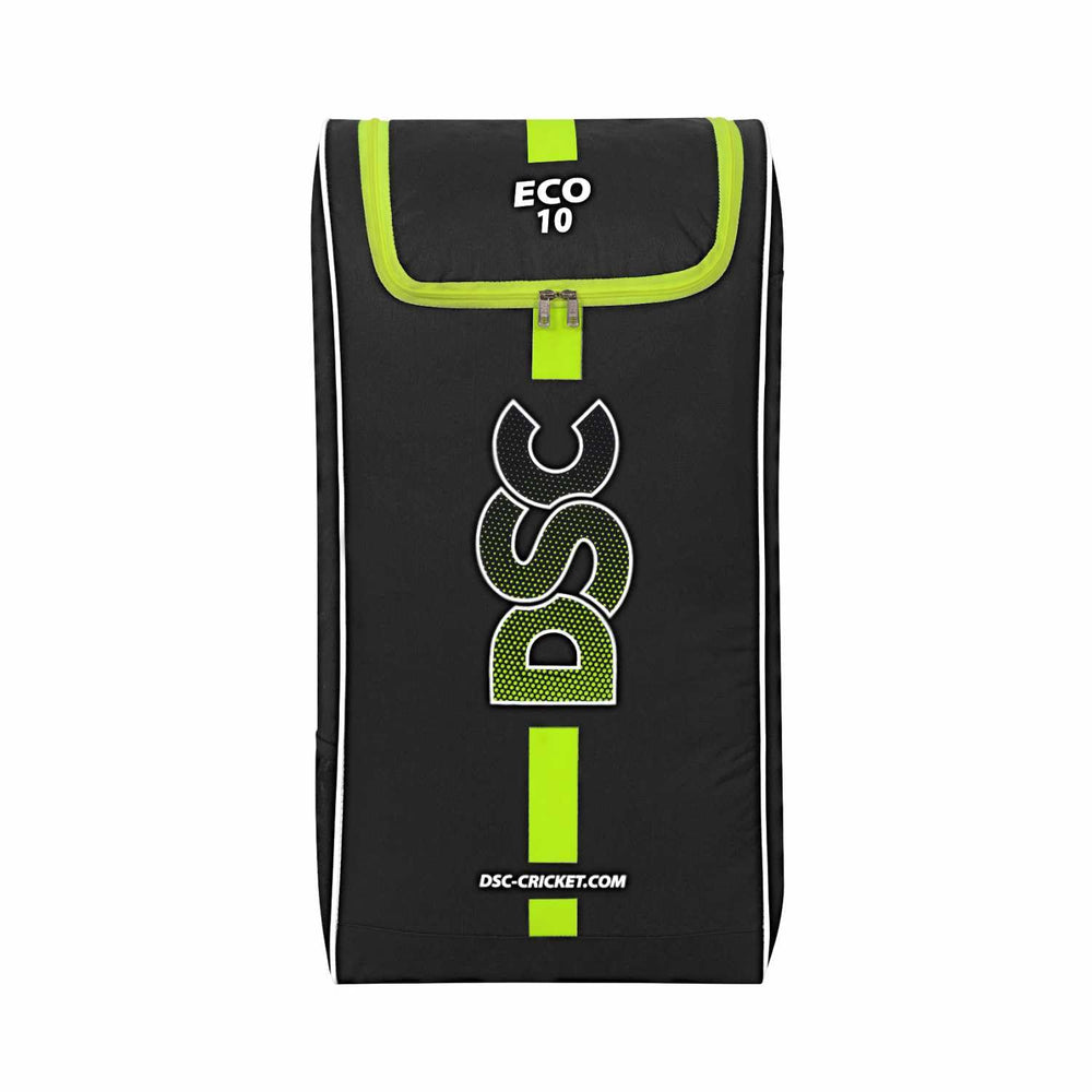 DSC Eco 10 Backpack Style Cricket Kitbag | Lightweight & Durable | Black/Fl. Yellow Spacious & Durable Sports Bag