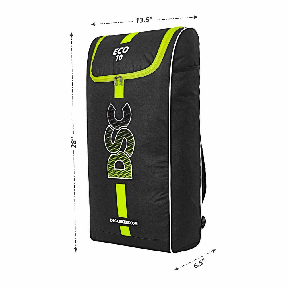 DSC Eco 10 Backpack Style Cricket Kitbag | Lightweight & Durable | Black/Fl. Yellow Spacious & Durable Sports Bag - Best Price online Prokicksports.com