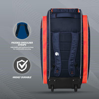 DSC Krunch Team Duffle Cricket Kitbag with Wheelie | Spacious & Durable | Navy/Orange (37x14.5x16 inches) - Best Price online Prokicksports.com