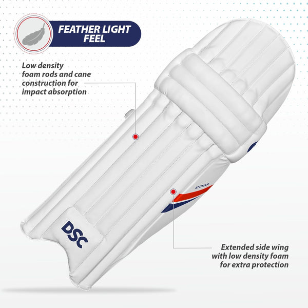 DSC Attitude Cricket Batting Legguard  Left Hand – Lightweight, Durable & High-Impact Protection for Cricketers