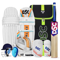 DSC Economy Range Kashmir Willow Cricket Kit with Helmet | Complete Cricket Set for Beginners & Intermediate Players - Best Price online Prokicksports.com