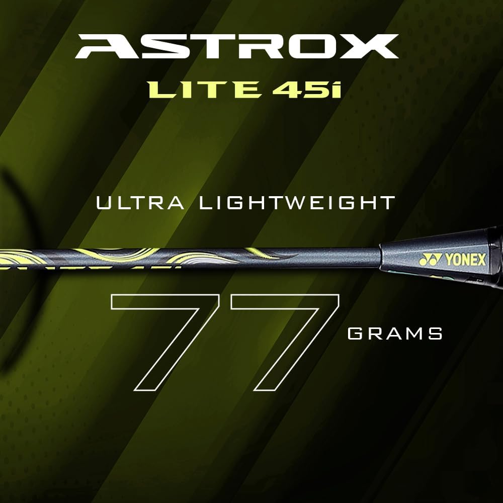Yonex Astrox Lite 45i Strung Badminton Racquet 5U4 | Head-Heavy Graphite Frame with ISOMETRIC Technology, Slim Shaft & Power Smash Performance - Best Price online Prokicksports.com