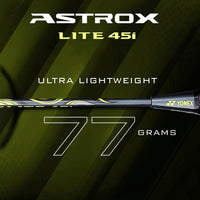 Yonex Astrox Lite 45i Strung Badminton Racquet 5U4 | Head-Heavy Graphite Frame with ISOMETRIC Technology, Slim Shaft & Power Smash Performance - Best Price online Prokicksports.com
