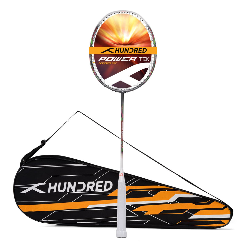 Hundred Powertek 1000 Pro Graphite Strung Badminton Racquet - Best Price online Prokicksports.com
