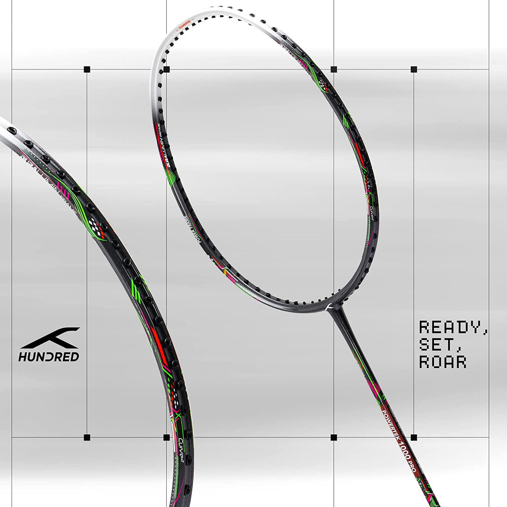 Hundred Powertek 1000 Pro Graphite Strung Badminton Racquet - Best Price online Prokicksports.com