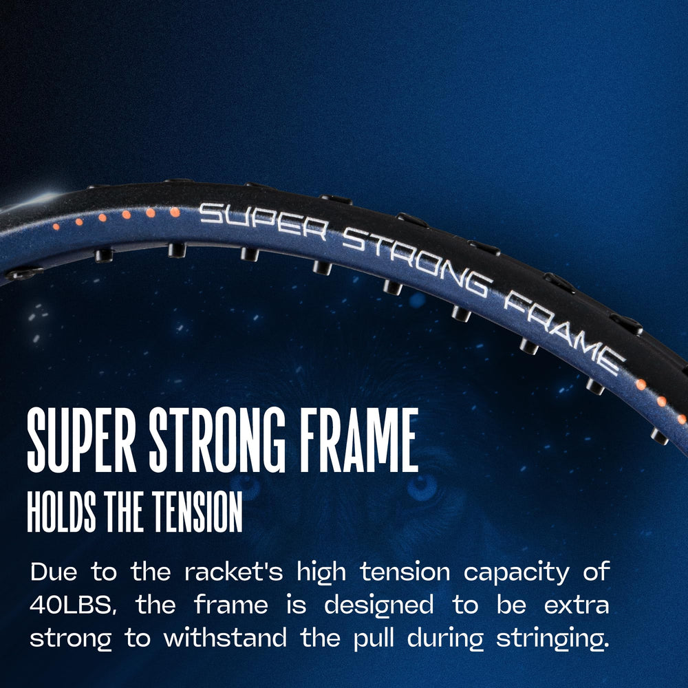 Hundred Predator Pro Strung Badminton Racquet (HBRX-5S073-1) | Aerodynamic Fast-Attacking Racquet with Full Cover