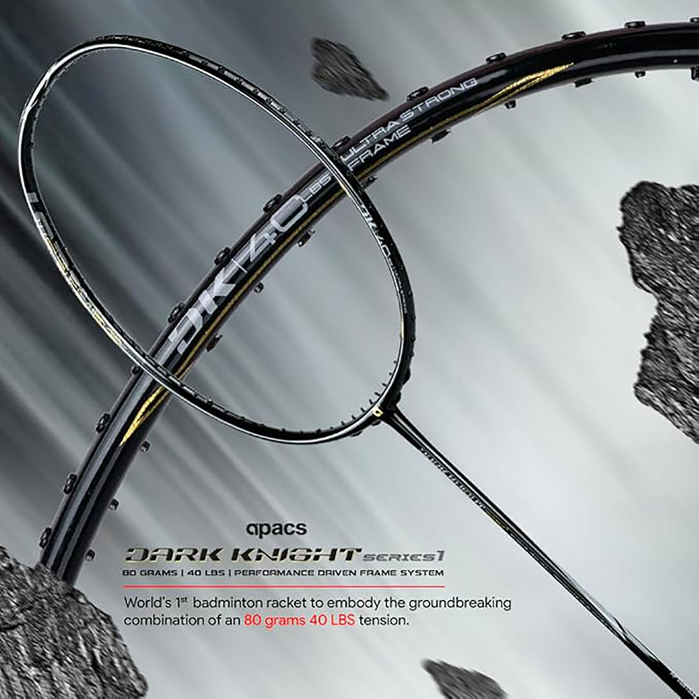 Apacs Dark Knight Badminton Racquet – Lightweight 5U-G2, Graphite Frame, High-Speed Control, Sleek Black Design, Cover Included, Ideal for Fast Play - Best Price online Prokicksports.com