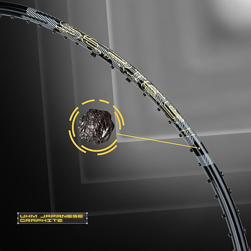 Apacs Dark Knight Badminton Racquet – Lightweight 5U-G2, Graphite Frame, High-Speed Control, Sleek Black Design, Cover Included, Ideal for Fast Play - Best Price online Prokicksports.com