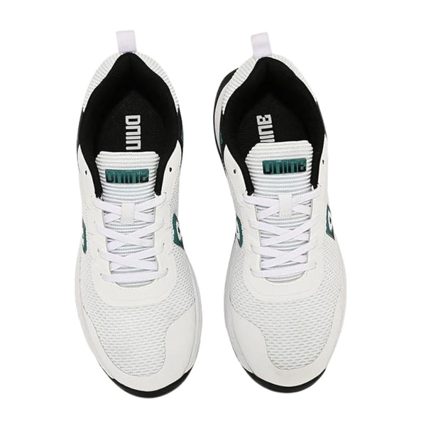 Dnine Commander 1 Rubber Studs Cricket Shoes – White/Black | Durable Cricket Footwear with Superior Turf Grip