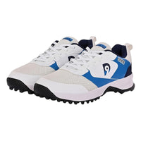 Dnine Force 2 Rubber Stud Cricket Shoes – White/Navy Blue | Lightweight All-Round Cricket Footwear with Superior Grip & Comfort - Best Price online Prokicksports.com