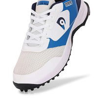 Dnine Force 2 Rubber Stud Cricket Shoes – White/Navy Blue | Lightweight All-Round Cricket Footwear with Superior Grip & Comfort - Best Price online Prokicksports.com