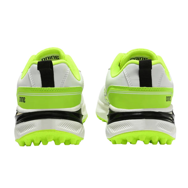Dnine Performer 2 Rubber Stud Cricket Shoes – Black/Lime/White | Lightweight Durable Cricket Footwear for Turf & Practice Matches