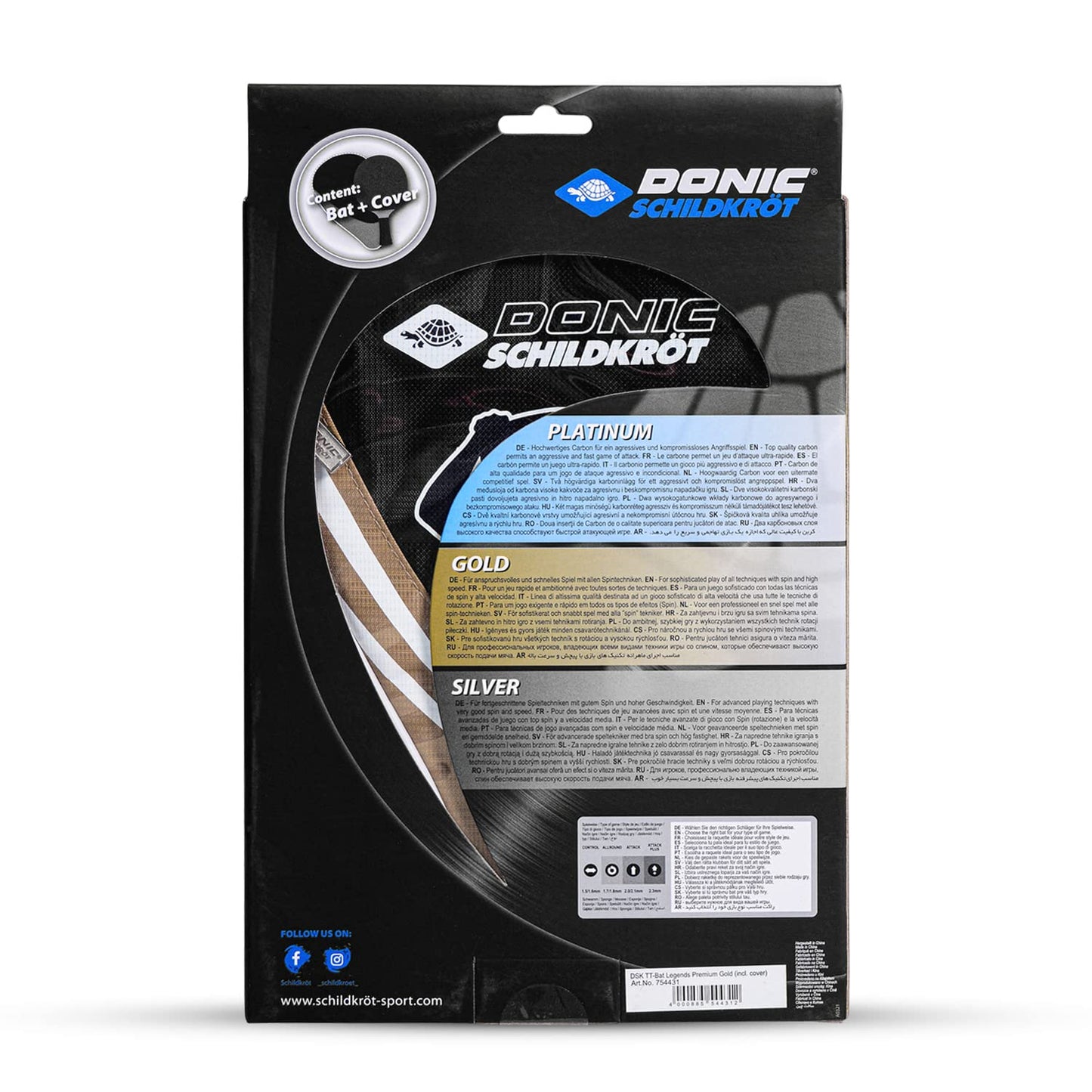Donic Legends Gold Table Tennis Bat with Cover - Best Price online Prokicksports.com