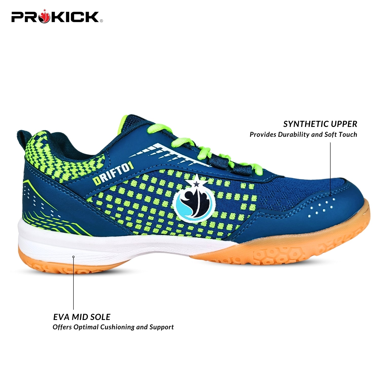 Prokick Drift 01 Badminton Shoes | EVA & Rubber Sole with Breathable Mesh Upper - Best Price online Prokicksports.com