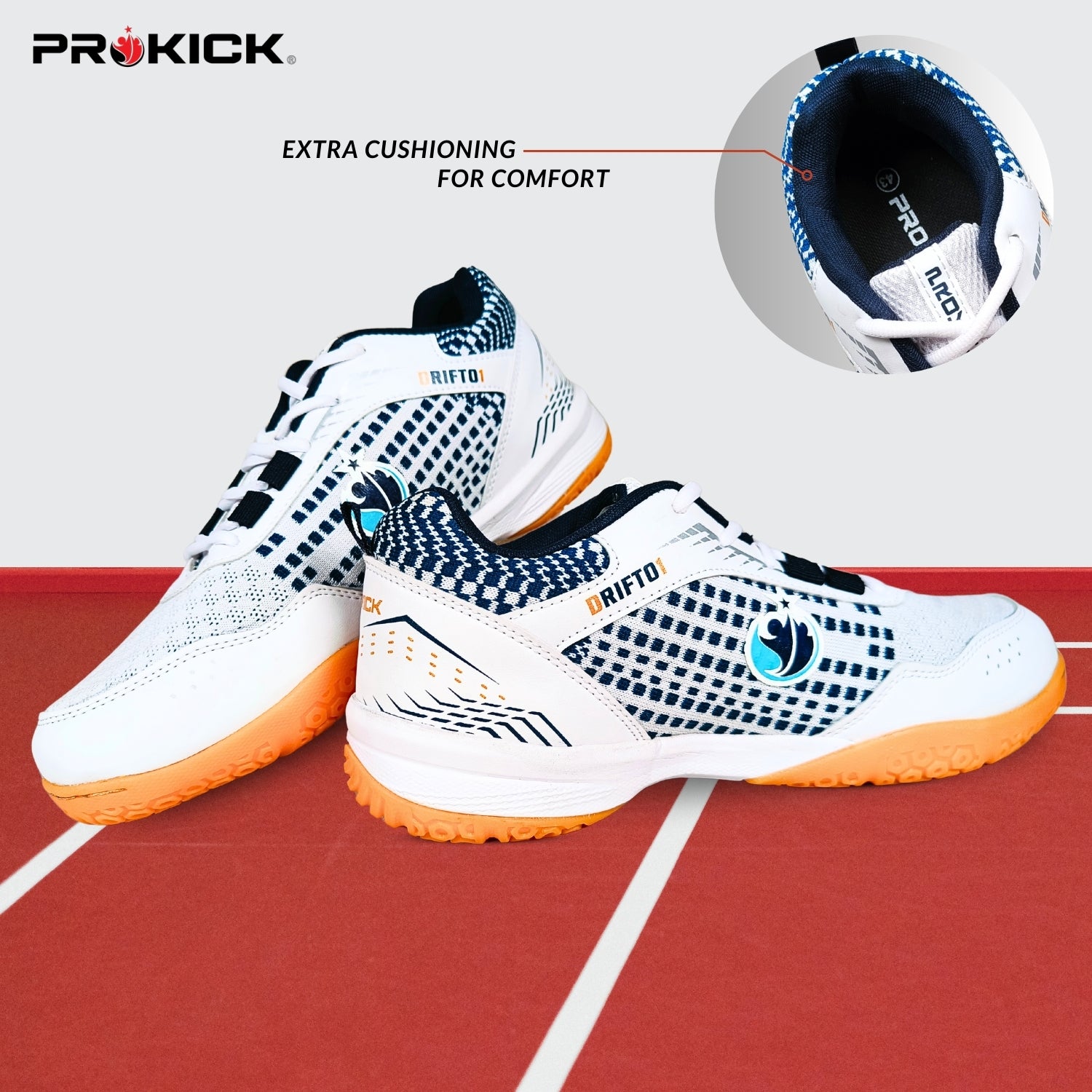 Prokick Drift 01 Badminton Shoes | EVA & Rubber Sole with Breathable Mesh Upper - Best Price online Prokicksports.com
