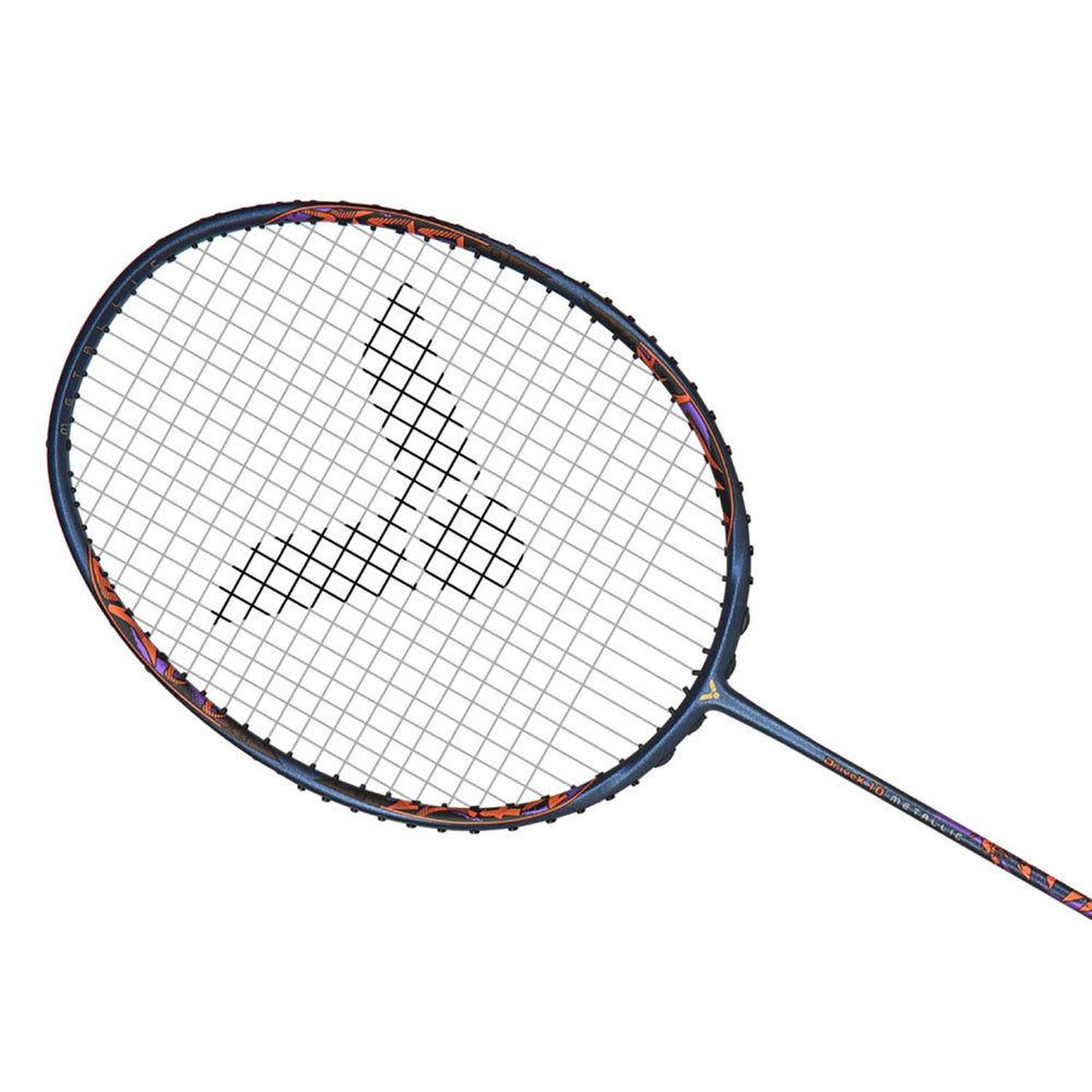 Victor DriveX 10 Metallic Unstrung Badminton Racquet – 4U5 Unstrung Racket in Limoges Blue for Stability, Control & Precision for Intermediate to Advanced Players - Best Price online Prokicksports.com