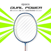 Apacs Dual Power Speed Badminton Racquet – Unstrung, Lightweight Graphite Frame, High Tension Support, Power & Speed Balance, With Cover Included - Best Price online Prokicksports.com