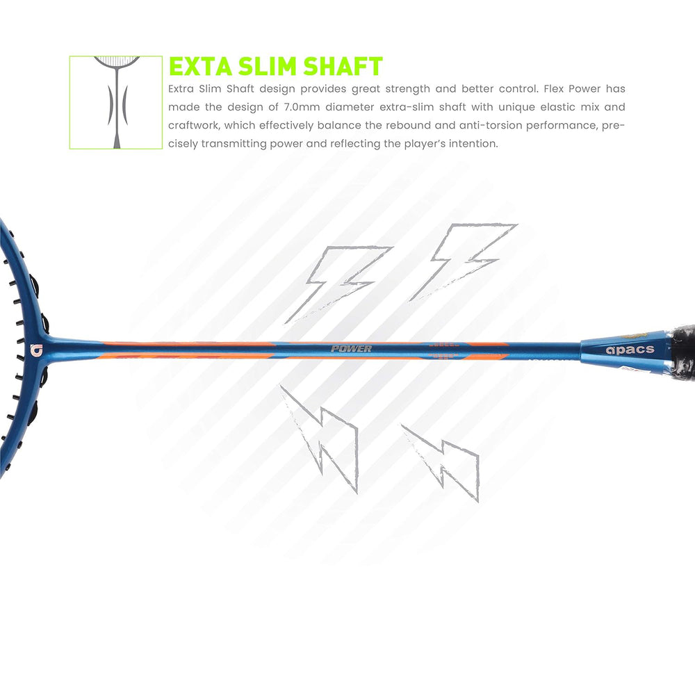 Apacs Dual Power Speed Badminton Racquet – Unstrung, Lightweight Graphite Frame, High Tension Support, Power & Speed Balance, With Cover Included - Best Price online Prokicksports.com