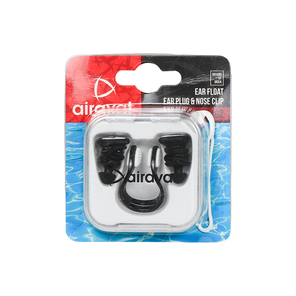 Airavat Ear Plug & Nose Clip Set (EAR FLOW-1402) – Soft Silicone, Waterproof & Reusable for Swimming, Diving & Water Sports - Best Price online Prokicksports.com