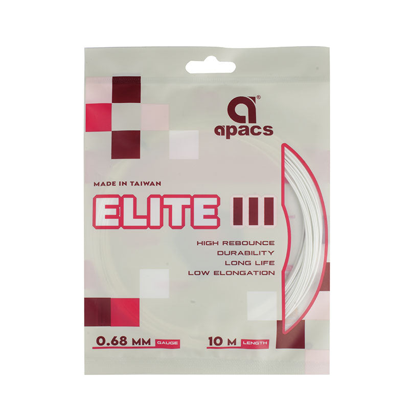 Apacs Elite III Badminton String (0.68 mm) | High Resiliency Multifilament String for Power & Control - Best Price online Prokicksports.com