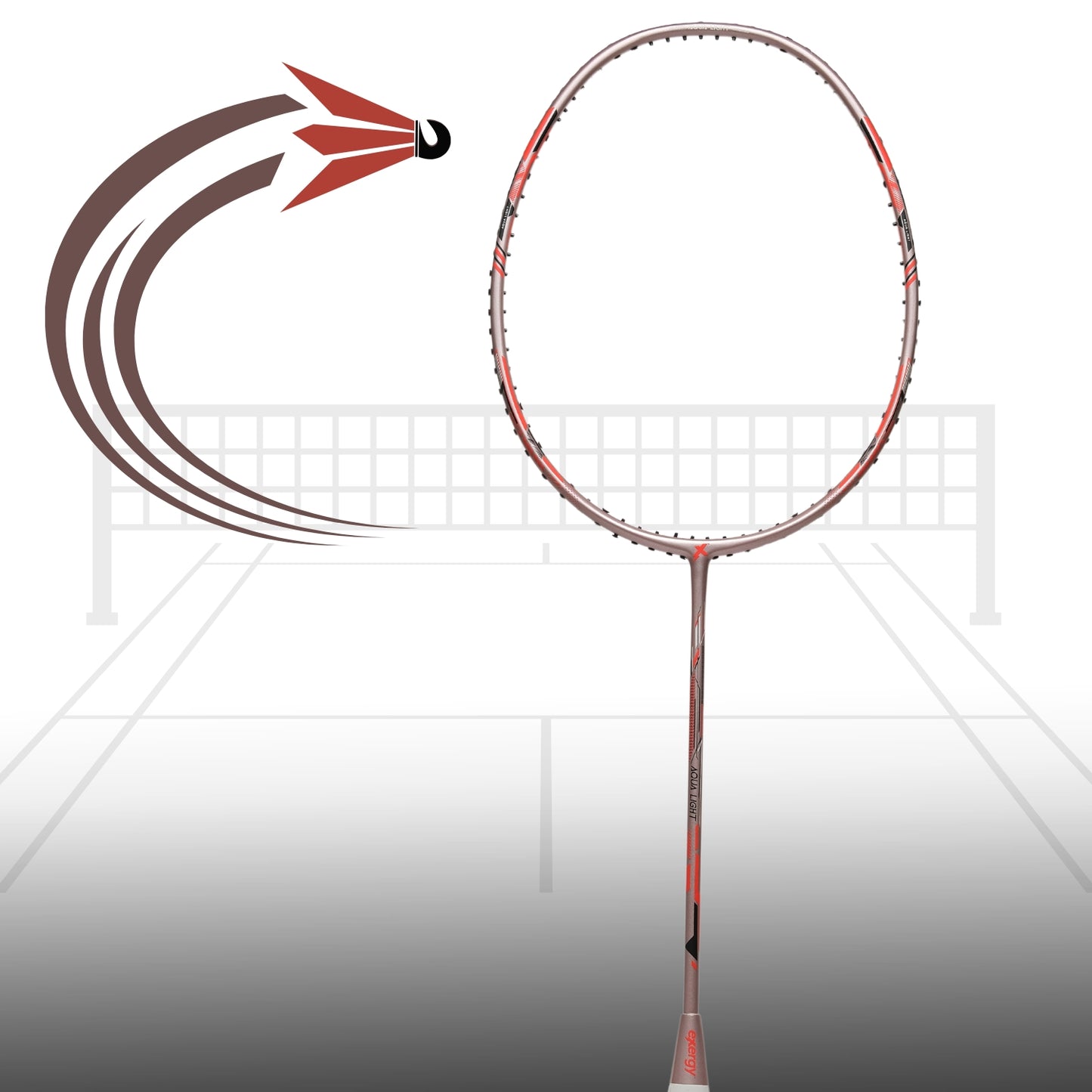 Exergy Aqualight Badminton Racket - Lightweight 75g, 28 lbs Tension, Pre-Strung with Full Cover - Best Price online Prokicksports.com