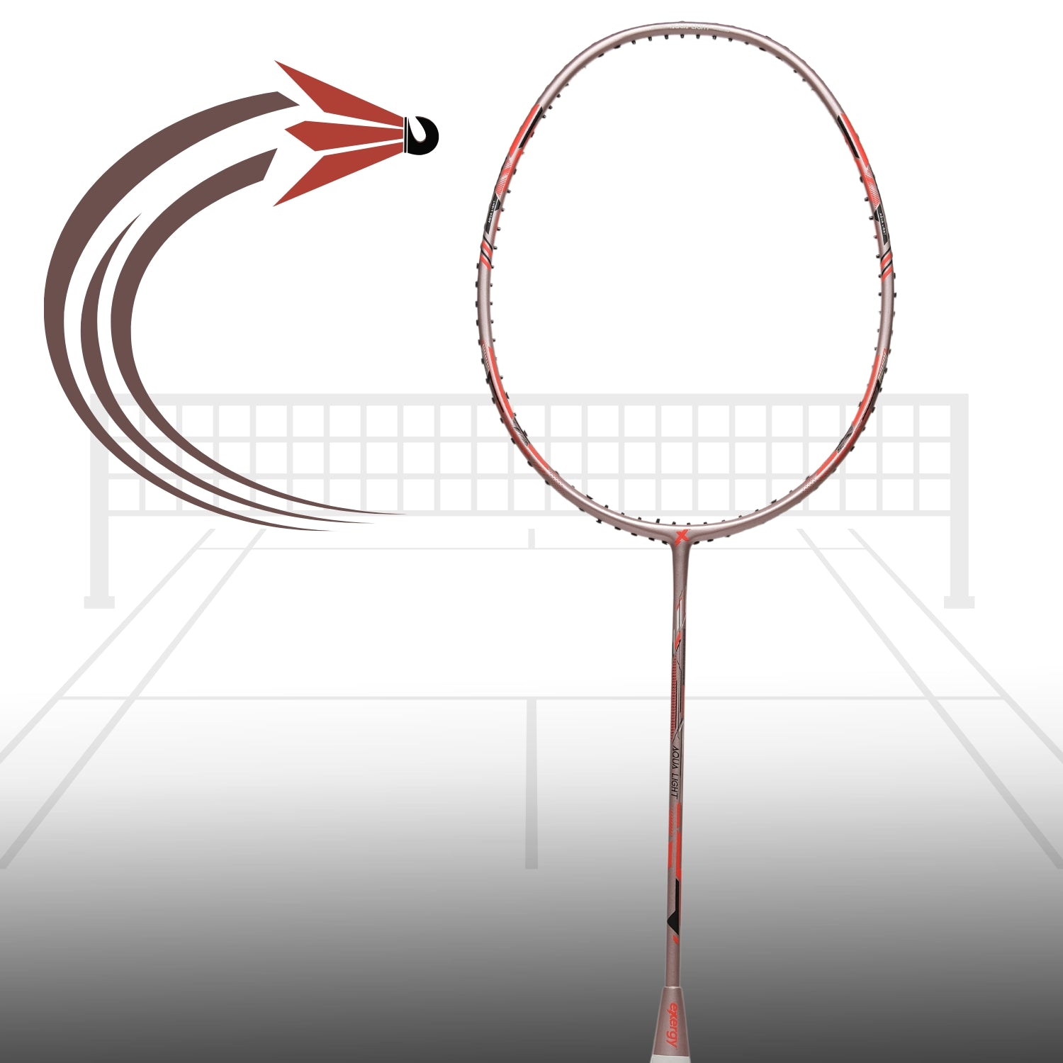 Exergy Aqualight Badminton Racket - Lightweight 75g, 28 lbs Tension, Pre-Strung with Full Cover - Best Price online Prokicksports.com