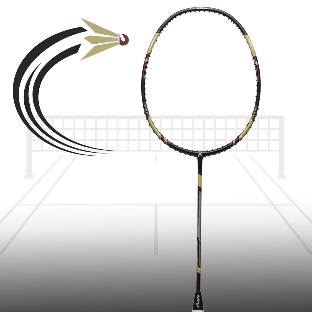 Exergy Hurricane Badminton Racket - Lightweight 77g, 32 lbs Tension, Pre-Strung with Full Cover