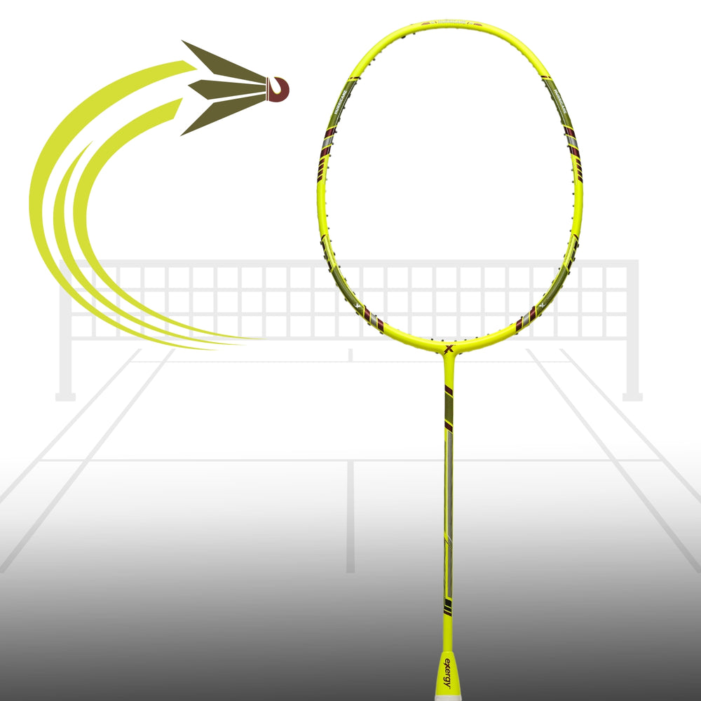 Exergy Hurricane Badminton Racket - Lightweight 77g, 32 lbs Tension, Pre-Strung with Full Cover - Best Price online Prokicksports.com