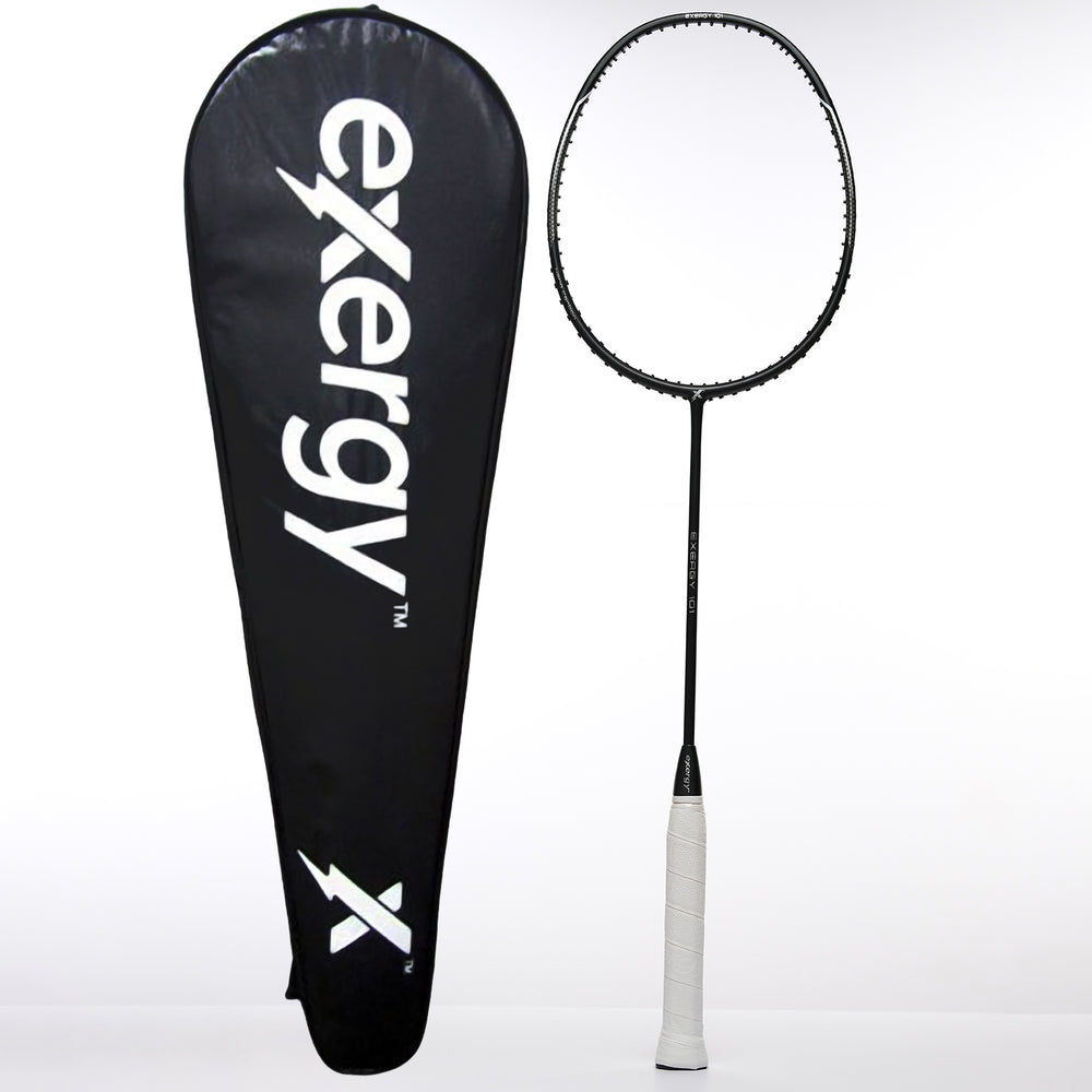 Exergy 101 Badminton Racket - 82g, 28 lbs Tension, Pre-Strung with Full Cover - Best Price online Prokicksports.com