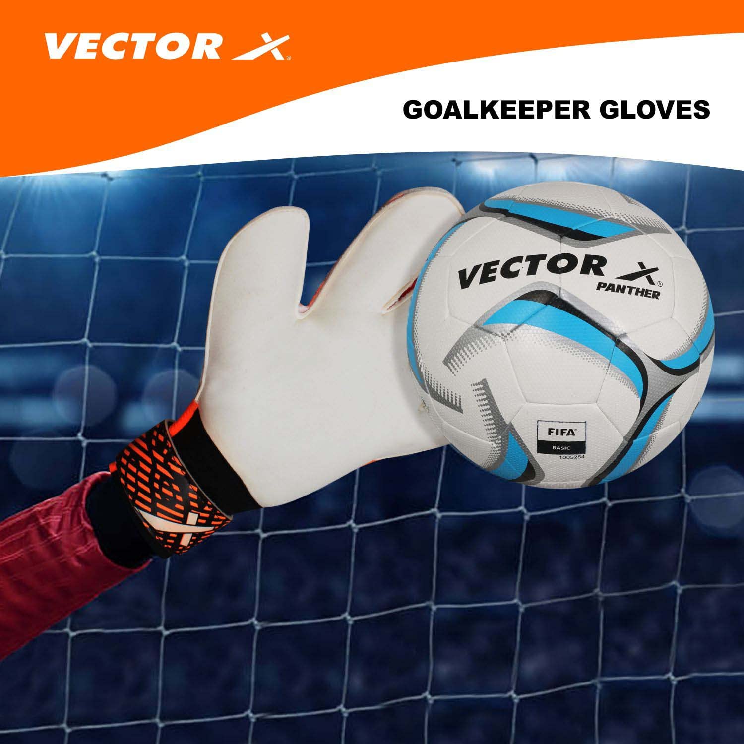 Vector X FAZER Goalkeeper Gloves | Multipurpose use Strong Grip for The Toughest Saves | with Finger Spines to Give Splendid Protection and Comfort | Finger Saver - Best Price online Prokicksports.com