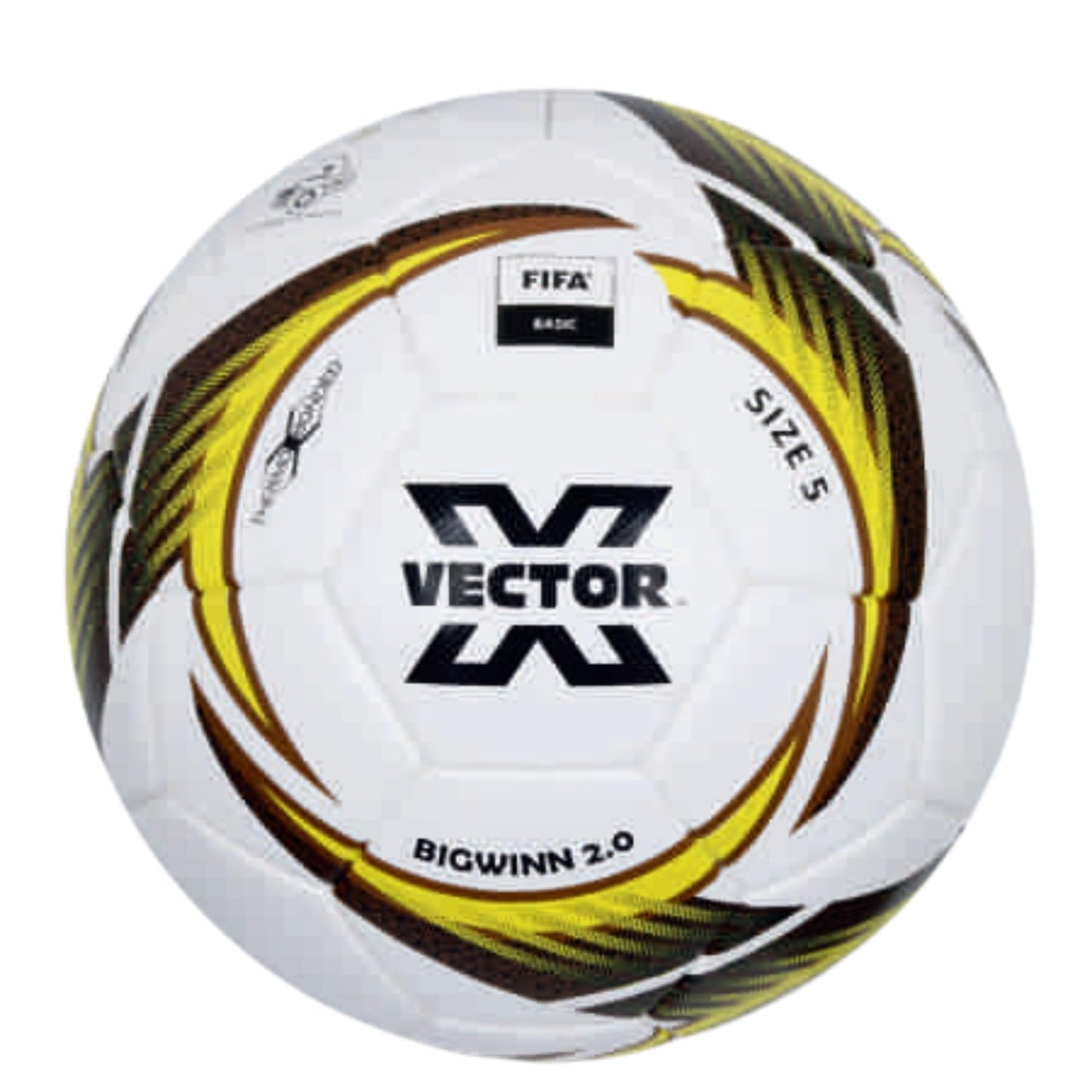 Vector X FB-Bixgwin Thermo Bonded Football - Size 5 | White Yellow | Match Play with Seamless Surface, High Durability, and Superior Flight Control - Best Price online Prokicksports.com
