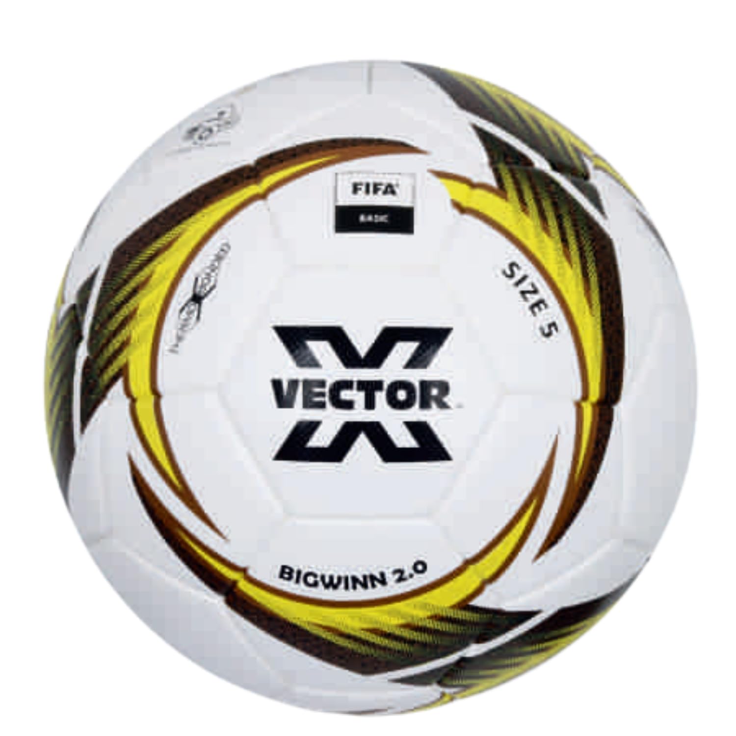 Vector X FB-Bixgwin Thermo Bonded Football - Size 5 | White Yellow | Match Play with Seamless Surface, High Durability, and Superior Flight Control - Best Price online Prokicksports.com