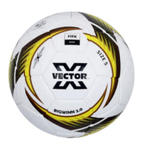 Vector X FB-Bixgwin Thermo Bonded Football - Size 5 | White Yellow | Match Play with Seamless Surface, High Durability, and Superior Flight Control - Best Price online Prokicksports.com