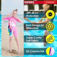 Airavat 1513 Kids Swimming Costume – Comfortable One-Piece Swimwear for Boys & Girls, Stretchable Fabric, Pool Training & Water Activities Use