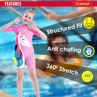Airavat 1513 Kids Swimming Costume – Comfortable One-Piece Swimwear for Boys & Girls, Stretchable Fabric, Pool Training & Water Activities Use