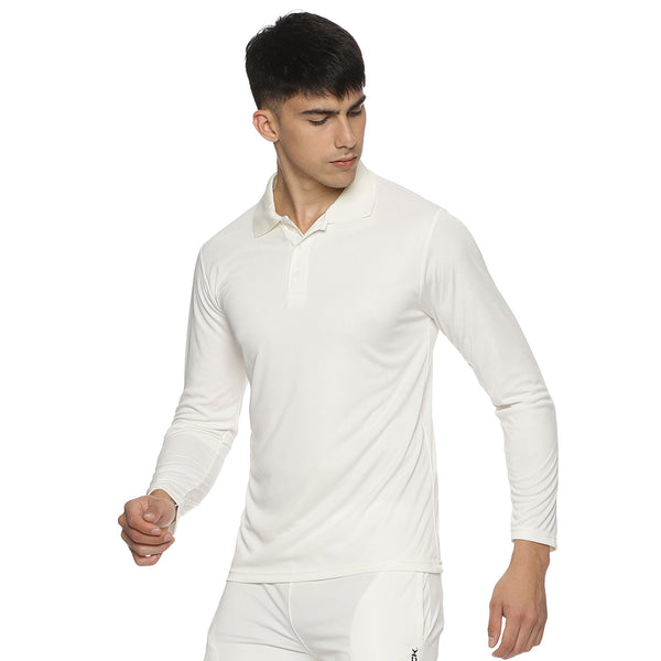 Prokick Ignite Full Sleeves Cricket T-Shirt, Off White