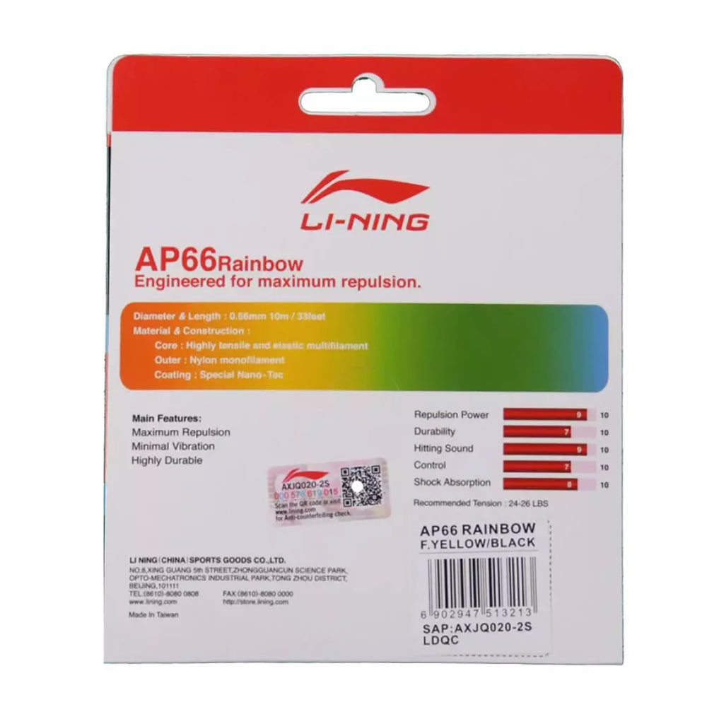 Li-Ning AP66 Rainbow Badminton Strings, 0.66mm - Best Price online Prokicksports.com