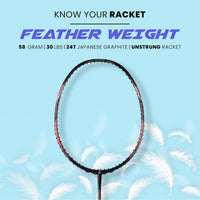Apacs Feather Weight 55 Unstrung Badminton Racquet | Ultra-Light 58g Frame | High Modulus Graphite | Powerful Smash Control | Advanced Speed Racquet - Best Price online Prokicksports.com
