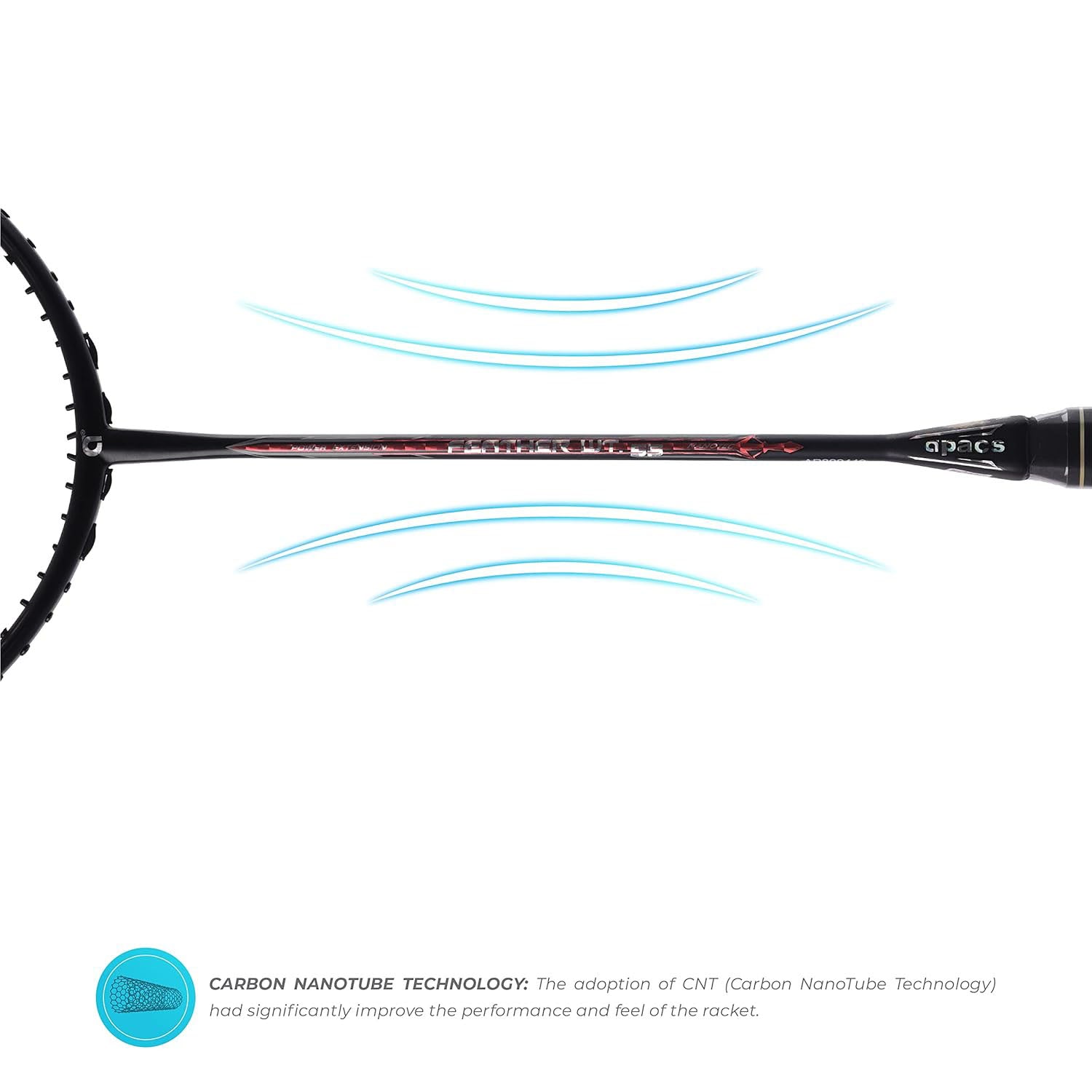 Apacs Feather Weight 55 Black Red Badminton Racket (8U