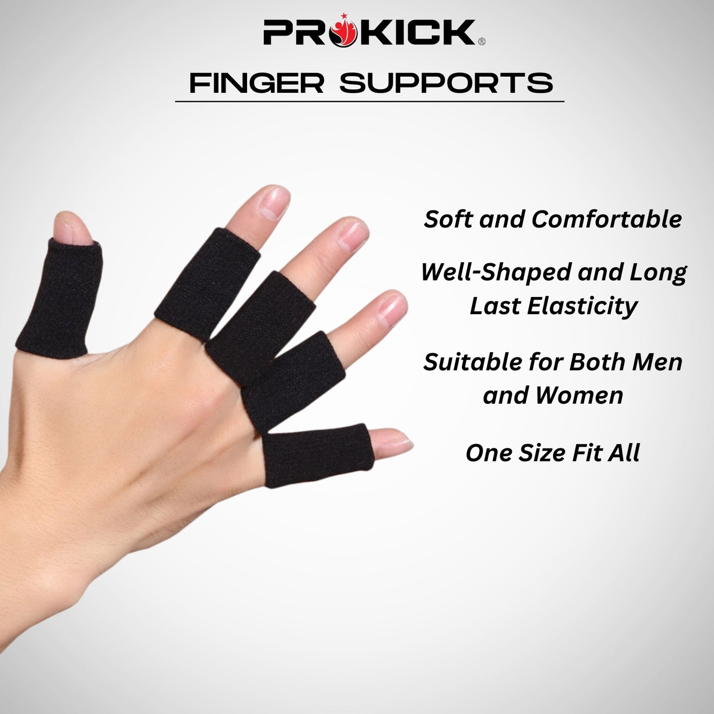 Prokick Finger Support - Pack of 5 (Black) - Best Price online Prokicksports.com