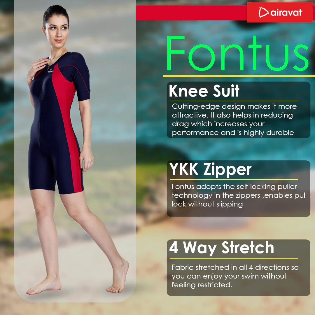 Airavat Fontus 5005 Women’s Swimming Half Body Suit | Quick-Dry, Stretchable & Comfortable | Chlorine-Resistant Swimwear for Training, Pool, and Beach | Stylish & Durable - Best Price online Prokicksports.com
